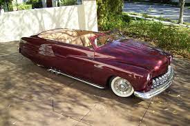 1950 Mercury Custom Bagged Convertible Gene Winfield Custom Sled Desoto Teeth And Convertible Top Lake Pipes And Sombrero Hu Hot Rods Cars Classic Cars Cars