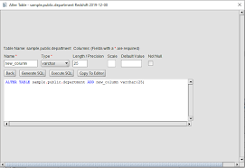 Redshift Alter Table Add Column Tool