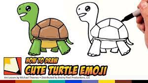How To Draw Emoji Animals - Turtle - Easy To Draw Turtle Step By Step For  Beginners | Bp - Youtube