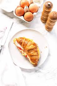 Ham and cheese croissant ham egg cheese. Ham And Cheese Croissant Breakfast Sandwiches Fast Food Bistro