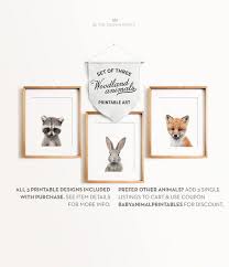 Woodland Animals Baby Animal Prints The Crown Prints Etsy Baby Animal Prints Woodland Animals Baby Animals