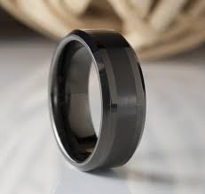 Men Tungsten Ring Gunmetal Black Color Wedding Band Male 8mm Etsy Tungsten Mens Rings Black Tungsten Carbide Ring Black Onyx Ring