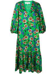Borgo De Nor Marita V Neck Midi Dress Farfetch V Neck Midi Dress Midi Dress Green Midi Dress