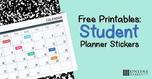 Free digital stickers for teachers. Free Colorful Student Planner Stickers