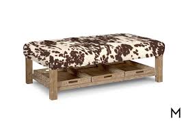 Great deal furniture avalon espresso brown leather ottoman. Cowhide Cocktail Ottoman