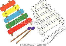 Enjoy this free coloring page and all our other printable worksheets for kids. Xylophone Colorful And In Black With White Colors Coloring Page Vector Illustration Canstock