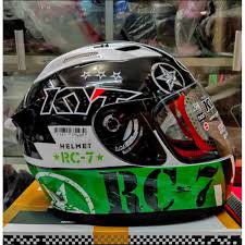 Kami sediakan file format cdr ai eps png hd transparent background. Kyt Rc7 Full Face Helmet Motif 11 Black White Green Shopee Philippines