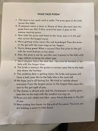 Wine Pass Poem For A Bridal Shower Game Ex So You Have A Bottle Of Wine In A Gift Bag And Pass Bridal Shower Wine Bridal Shower Poems Bridal Shower