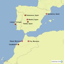 If this is your first trip to spain, and you can not manage more than 10 days, it's probably wise to drop both morocco and barcelona. Stepmap Spain Morocco Portugal Landkarte Fur Europe