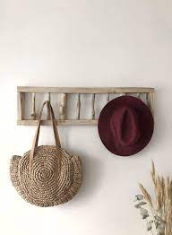 Wooden Coat Rack Floating Rustic Hook Wall Mounted Coat Etsy Wooden Coat Rack Wall Mounted Coat Rack Hat Wall