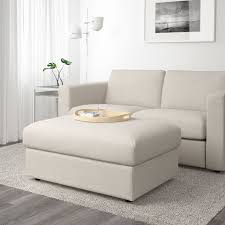 Ikea Vimle Gunnared Beige Ottoman With Storage Aufbewahrungshocker Polsterhocker Sitzgruppe