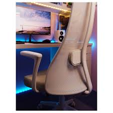 Jarvfjallet Office Chair With Armrests Gunnared Beige White Ikea Office Chair Work Space Chair Ikea