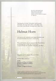 Helmut Horn: Kerze anzünden und kondolieren