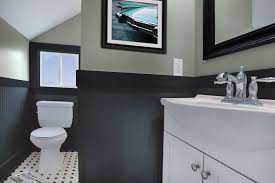 Modern Small Bathroom Paint Colors With White Cabinet Under Undermount Sink And Tuscany Faucet Small Bathroom Colors Mens Bathroom Decor Trendy Bathroom Tiles
