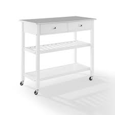 The chloe kitchen island/cart is ideal for adding extra counter space to your kitchen with its sleek modern design and stainless steel countertop. Chloe Stainless Steel Top Kitchen Island Cart White Crosley Furniture