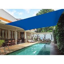 16' x 20' sun shade sail rectangle canopy in green with commercial grade. Colourtree 16 Ft X 20 Ft 190 Gsm Blue Rectangle Sun Shade Sail Screen Canopy Outdoor Patio And Pergola Cover Tapr1620 6 The Home Depot
