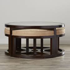 Featuring a tufted velvet body with a tempered glass top, perfect to use as a stylish ottoman or coffee table. Round Coffee Table With Stools Ideas On Foter
