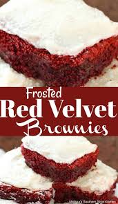 Frosted Red Velvet Brownies Bloggers Fave Retro Recipes Dessert Recipes Red Velvet Brownies Brownies