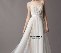 Simple Feminine Tulle Lace Wedding Dress Wedding Gown Beach Wedding Dress Beach Wedding Gown Wedding Dresses Lace Beach Wedding Dress Slim Wedding Dresses