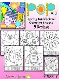 Spring Pop Art Interactive Coloring Pages Writing Fun Spring Activity Pop Art For Kids Art For Kids Pop Art