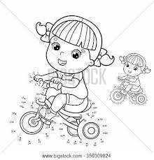Line drawing pics 1483x2079 riding mountain bike coloring page pages 20f for kids safety diaiz 570x320 simple drawing of a bike how to draw a vintage bicycle (for kids Puzzle Game Kids Vector Photo Free Trial Bigstock