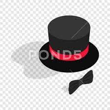 Black Top Hat And Bow Tie Isometric Icon Stock Illustration Ad Hat Bow Black Top Black Top Hat Top Hat Isometric