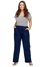 ellos womens plus size linen blend drawstring pants black