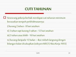 Metode monthly metode ini membagi jumlah cuti yang ada dalam tahun berjalan dibagi per bulan. Ppt Cuti Powerpoint Presentation Free Download Id 3562114
