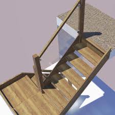 Stairs and spiral staircase in plan, frontal and side elevation view cad blocks. Dogleg Stairs
