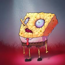 Aquí está el Bob Esponja seco en pleno apogeo . Esa mirada vacía está  haciendo un poco de trabajo pesado en esta pieza . ¿Cuál es tu escena  favorita en todos los