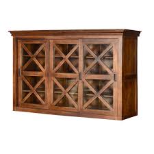 90 x 40 x 150. Pennsylvania Dutch Mango Wood Glass Sliding Door Top Hutch Cabinet