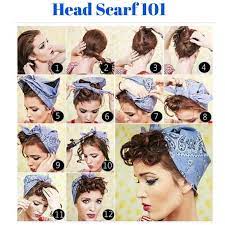 Headscarf 101 A Step By Step Guide On How To Get The Rosie The Riveter Look Rock Your Favorite Banda Rockabilly Fashion Rosie The Riveter Vintage Hairstyles