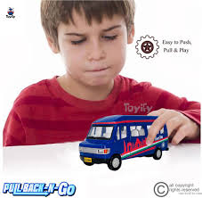 Giftary Pack Of 2 Mini Size Made From Plastic Indian Miniature Tempo  Traveller Tourist Van Toy + AL Crane Truck Toys For Boys| Children Playing  Toys| Made In India[2 Combo Offer] -