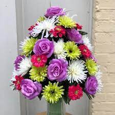 The best way to keep cemetery flowers from blowing away. Cemetery Vase Arrangement In Covington Ga Sherwood S Flowers Gifts