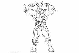 My Hero Academia All Might Coloring Pages My Hero Academia Horse Coloring Pages My Hero
