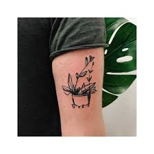 Cool Minimalist Flower Pot Tattoo Inked On The Left Arm Minimalist Flowers Tattoo Designs And Meanings Tattoos