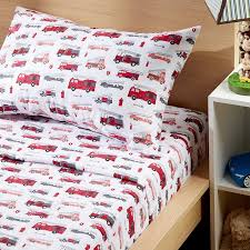Value city furniture twin beds. Porch Den Sonnet Kid S Fire Truck Pattern Cotton Flannel Sheet Set Size Full Overstock 28425000
