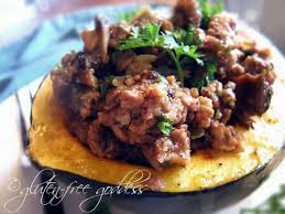 Acorn Squash With Beef And Mushrooms Gluten Free Goddess Acorn Squash Acorn Squash Recipes