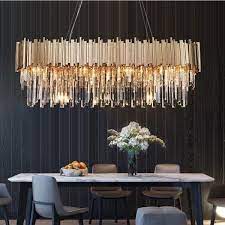 Phube Lighting Modern Crystal Chandelier Luxury Oval Gold Hanging Light Fixture In 2020 Modern Crystal Chandelier Crystal Chandelier Dining Room Hanging Light Fixtures