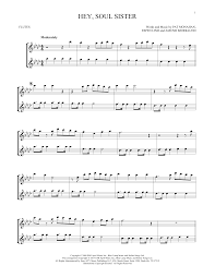 Hey Soul Sister Flute Duet Print Sheet Music Now