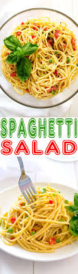 Unlike some pasta salads that call for meat, this is vegetarian as we prefer the simplicity with just vegetables and pasta. Spaghetti Salad With Italian Dressing Kitchen Gidget