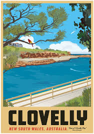 Clovelly Beach Poster Sydney Beach Posters Retro Poster Poster