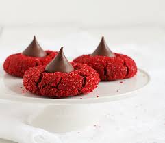 Red Velvet Peanut Butter Blossoms By Michelle F Key Ingredient Red Velvet Desserts Recipes Food Blossom Cookies