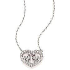 Gucci Love Britt Diamond 18k White Gold Pendant Necklace 1 590 Liked On P White Gold Pendant Necklace Heart Shaped Diamond Pendant Heart Pendant Diamond