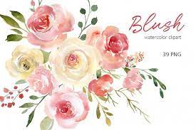 Blush Watercolor Flowers Roses Peony Png Collection Floral Watercolor Watercolor Flowers Flower Drawing