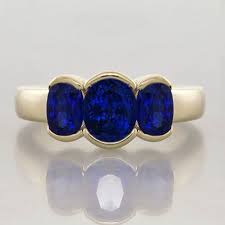 Three Stone Tanzanite Ring Tanzanite Jewelry Tanzanite Ring Jewelry