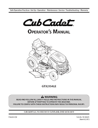 I have a 2003 cub cadet 1525. Cub Cadet Gt2000 Gtx 2154 Garden Tractor Gtx2154le Gtx 2100 User Manual Manualzz