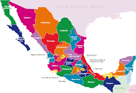 Además podemos encontrar las fronteras con méxico y canadá. Mexico Map By States Mapa De Mexico Mapa Geografico De Mexico Estados Y Capitales