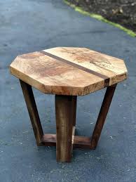 Figured Maple And Walnut End Table Large Wood Side Table Side Table Wood Rustic Accent Table Live Edge Wood Table