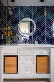 Top 70 Best Bathroom Backsplash Ideas Sink Wall Designs Bathroom Backsplash Blue Bathroom Tile Dark Blue Bathrooms
